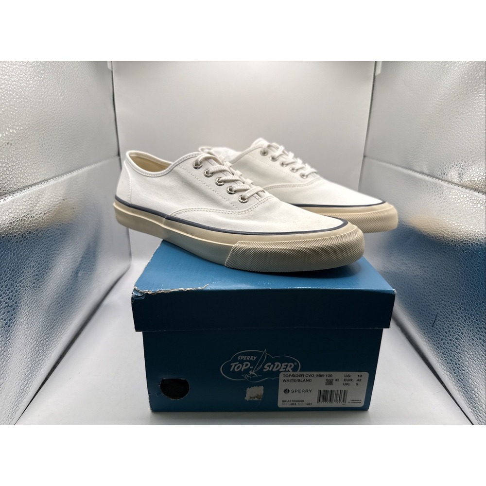 Sperry Top-Sider Men's 10 CVO MM 100 White/Blanc Canvas Sneakers
